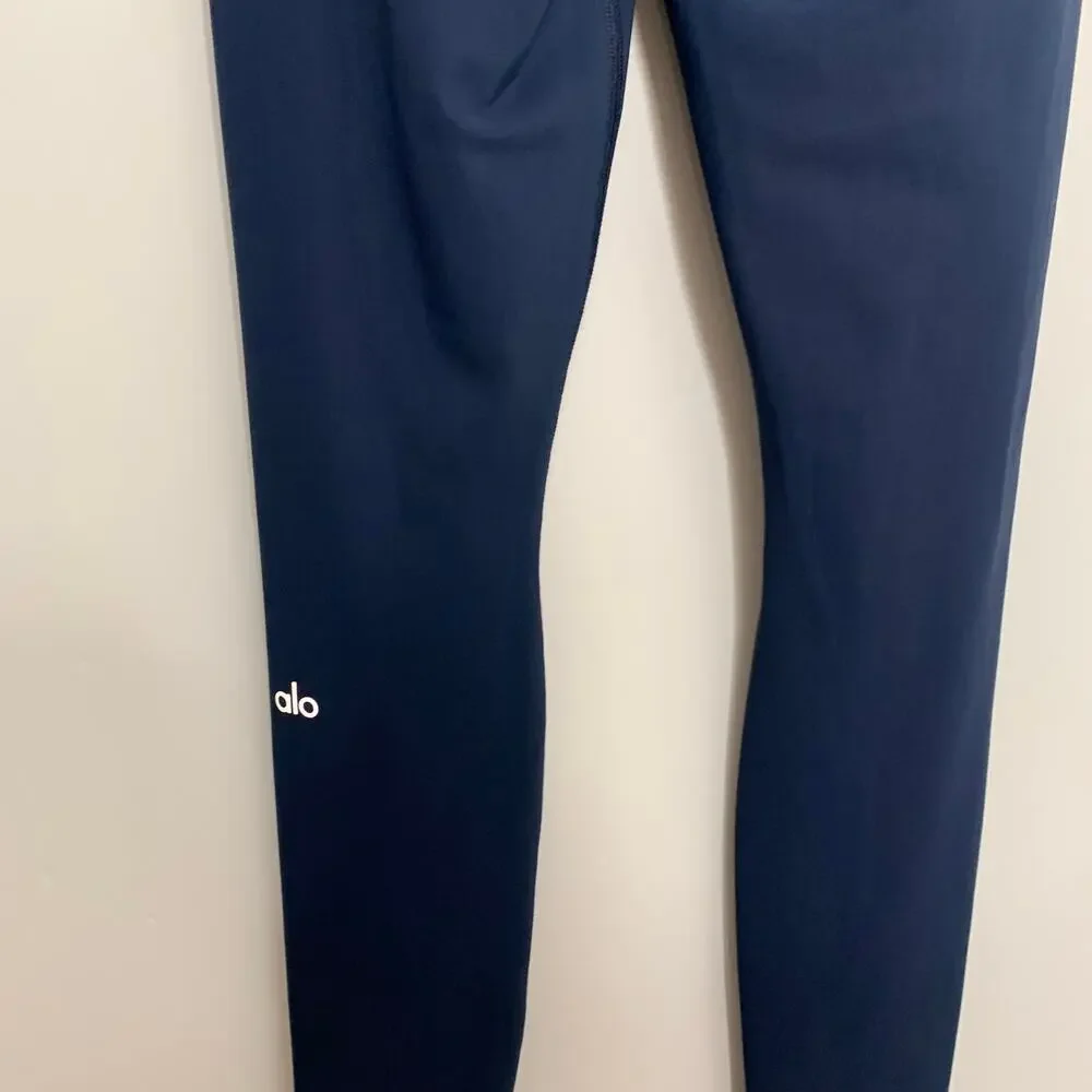 Alo Yoga High Waist Ripped Warrior Legging Navy Athleisure